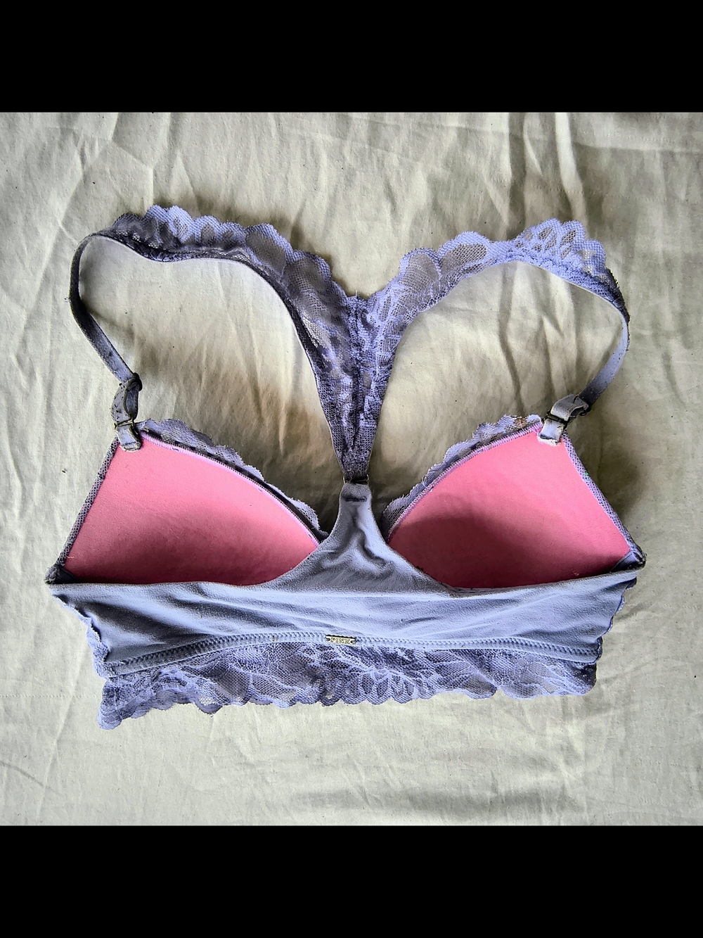 PINK Victoria's Secret Lilac Lace Racerback Bra - Picture 2 of 3